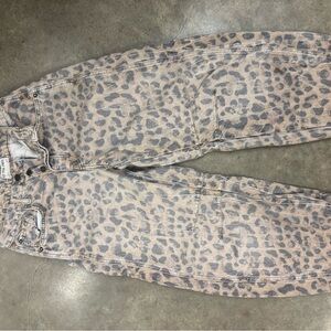 Free People Cheetah Print Barrel Jeans